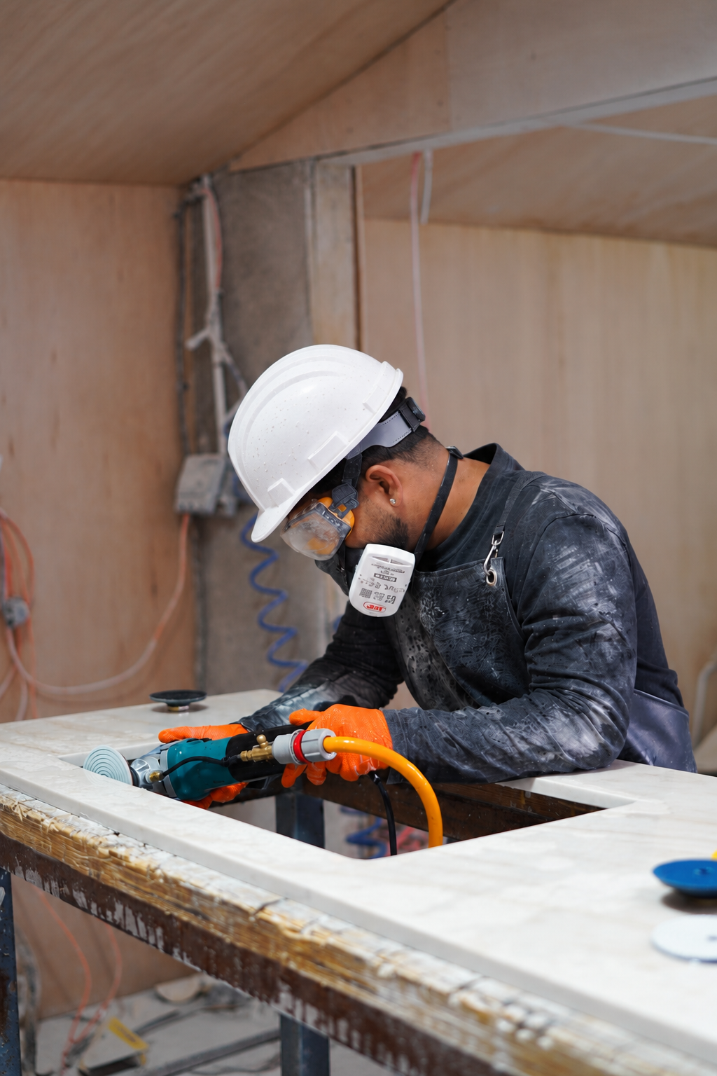 Craftsman fabricating stone by VK Marble Group