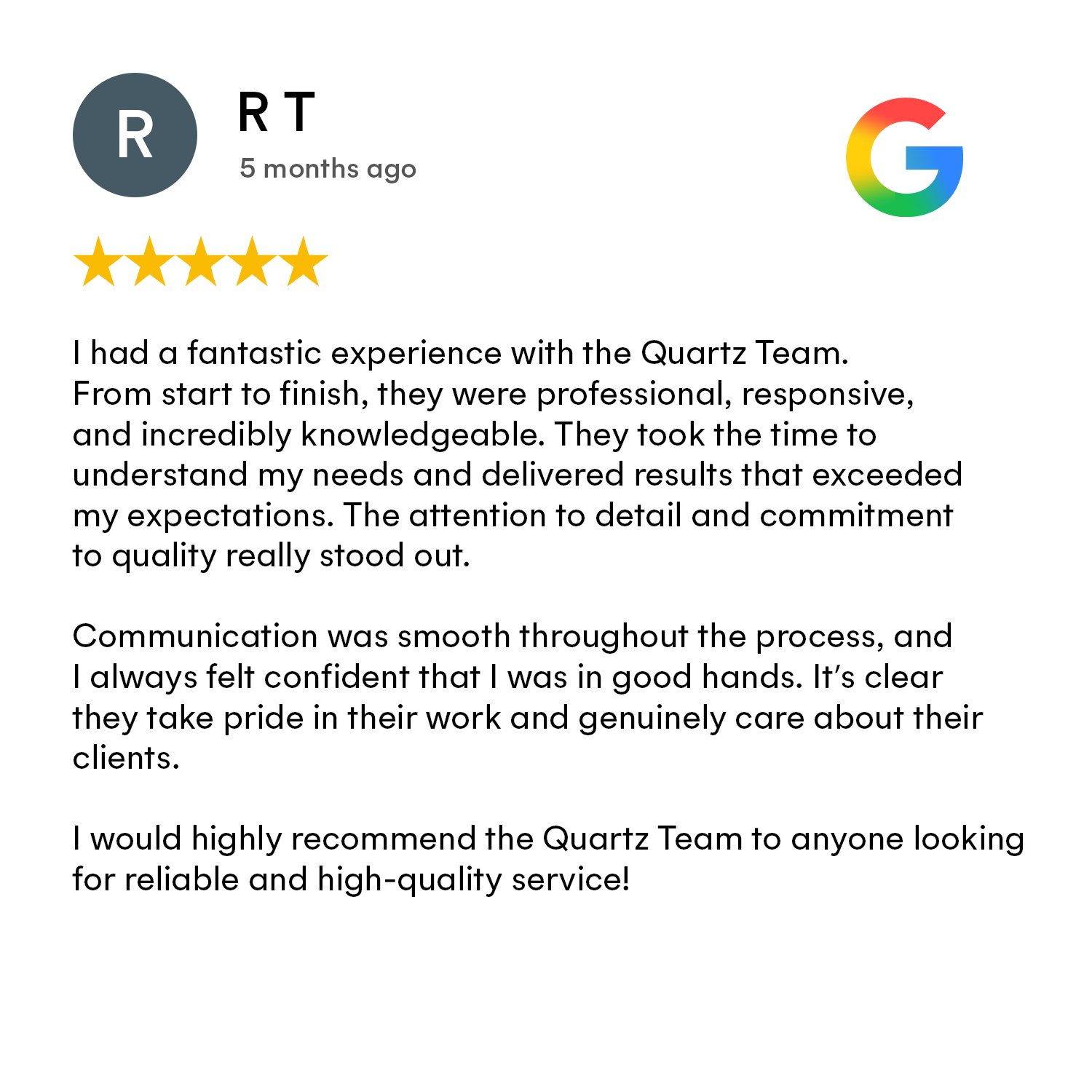 Google review 1 for VK Marble Group