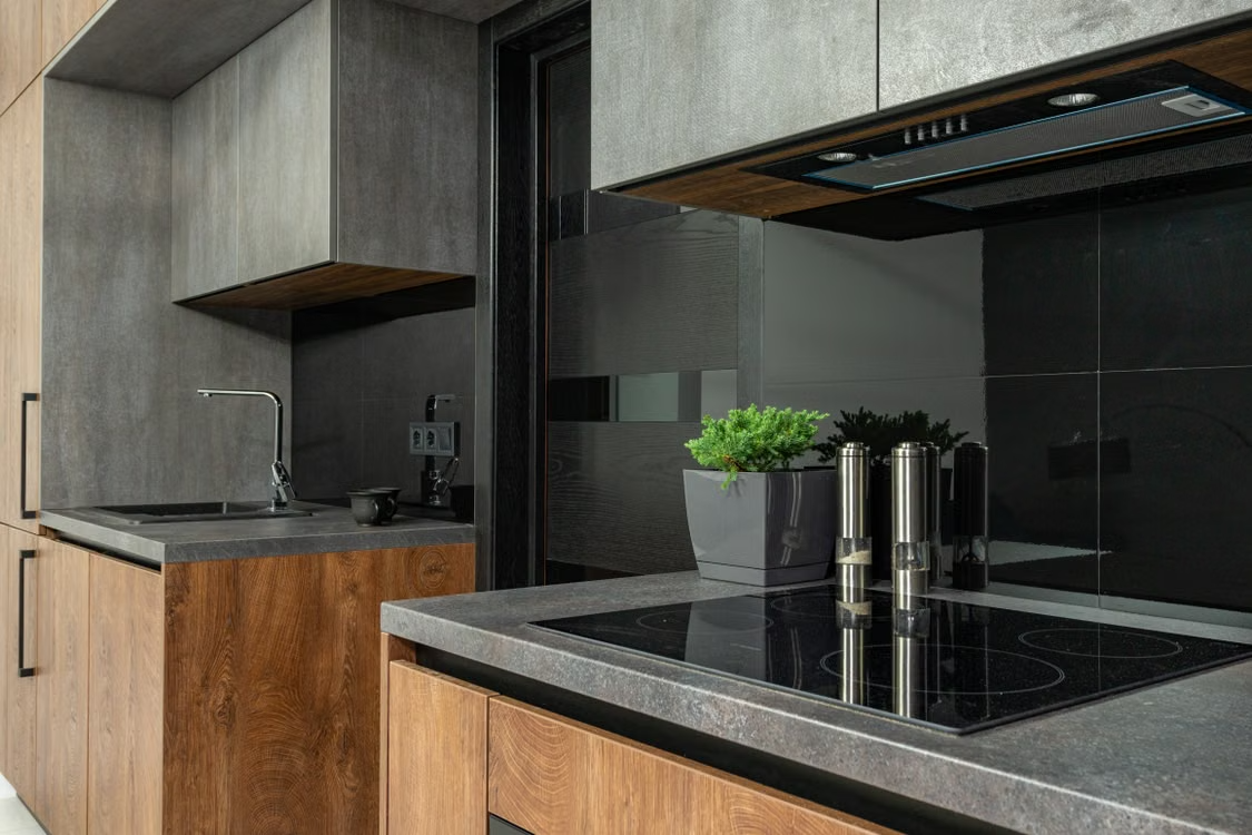 Dark Kitchen Worktop